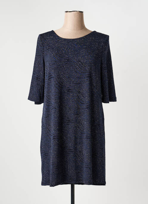 Rochie scurtă mâneci 3/4 mâneci 3/4 albastru HALOGENE femme