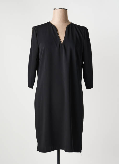Rochie scurtă mâneci 3/4 mâneci 3/4 negru HALOGENE femme