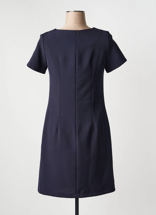 Rochie scurtă închidere cu fermoar la spate mâneci scurte albastru HIPPOCAMPE femme