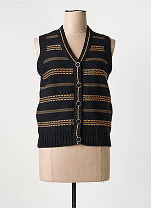 Vestă fără mâneci imprimeu dungi negru MARBLE femme