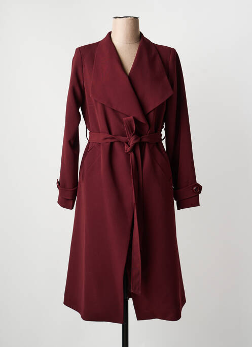 Palton lung croială cambrată fără glugă roșu HIPPOCAMPE femme