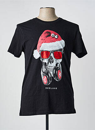 Tricou croială cambrată mâneci scurte negru DEELUXE homme