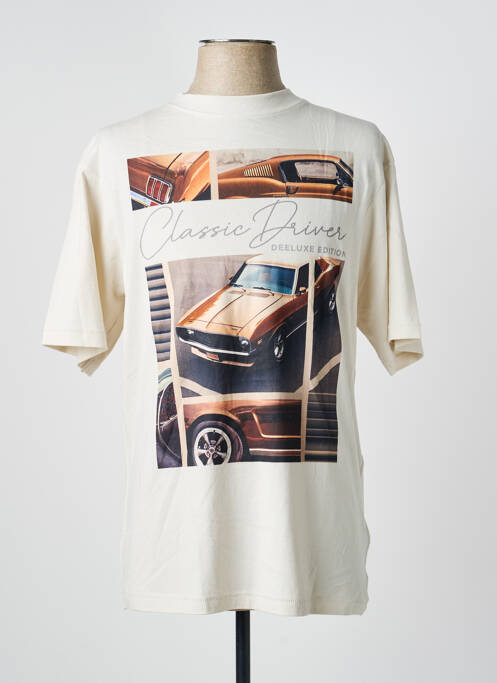 Tricou elasticitate mâneci scurte bej DEELUXE homme