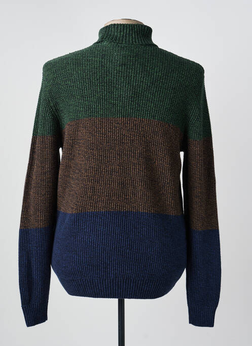 Pulover cu guler înalt țesătură moale și aerisită mâneci lungi verde BLEND homme