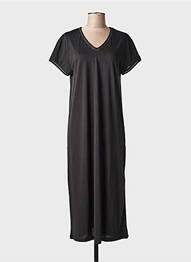 Rochie lungă mâneci scurte mâneci scurte negru DEELUXE femme