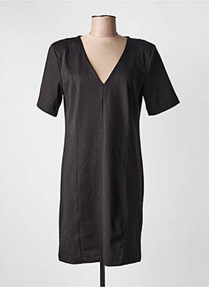 Rochie scurtă închidere cu fermoar la spate mâneci scurte negru ICHI femme