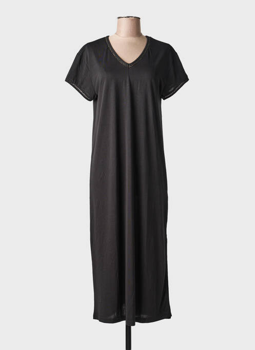 Rochie lungă mâneci scurte mâneci scurte negru DEELUXE femme