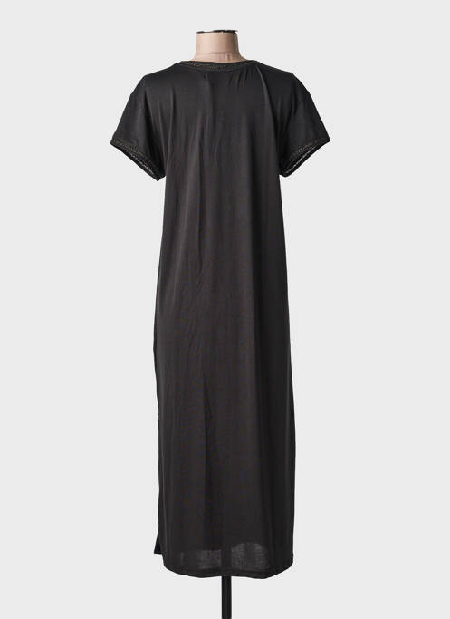 Rochie lungă mâneci scurte mâneci scurte negru DEELUXE femme
