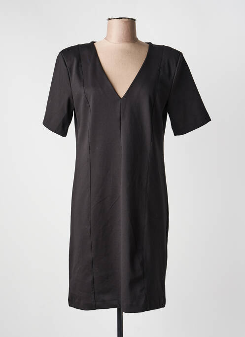 Rochie scurtă închidere cu fermoar la spate mâneci scurte negru ICHI femme