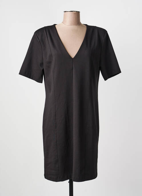 Rochie midi închidere cu fermoar la spate mâneci scurte negru ICHI femme