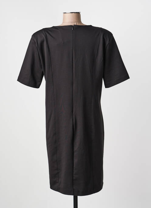 Rochie midi închidere cu fermoar la spate mâneci scurte negru ICHI femme