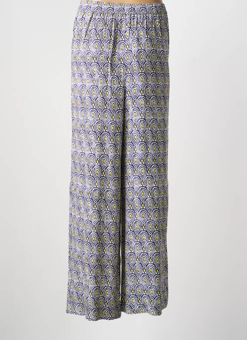 Pantalon larg țesătură poplin mărime normală albastru KANOPE femme