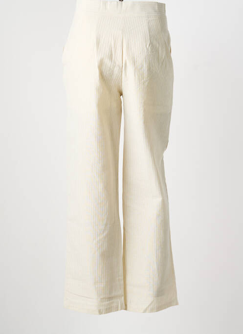 Pantalon drept țesătură crep talie înaltă bej DAPHNEA femme