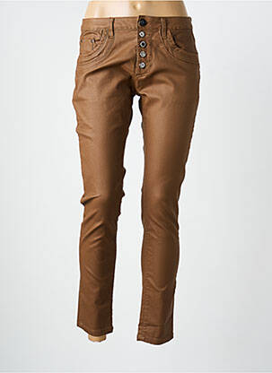 Pantalon slim buzunare maro PLACE DU JOUR femeie