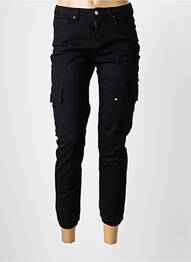 Pantalon 7/8 închidere cu fermoar sub clapetă cu nasturi negru NINA CARTER femme