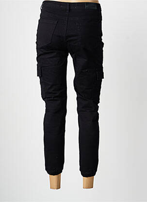 Pantalon 7/8 închidere cu fermoar sub clapetă cu nasturi negru NINA CARTER femeie