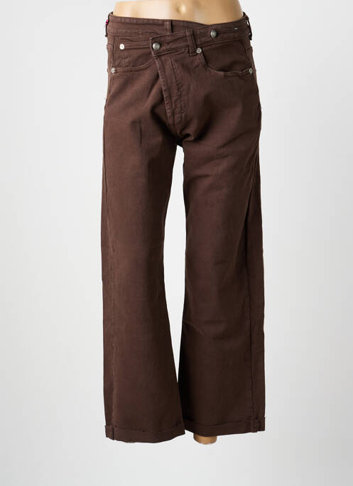 Pantalon evazat croială evazată maro PLACE DU JOUR femme