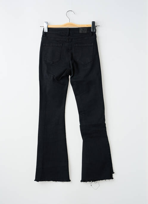 Pantalon drept închidere cu fermoar sub clapetă cu nasturi negru 3D femme