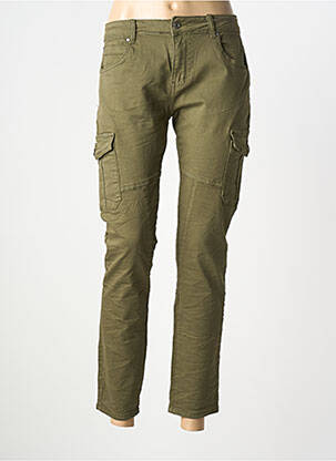 Pantalon cargo subțire mărime normală verde PLACE DU JOUR femeie