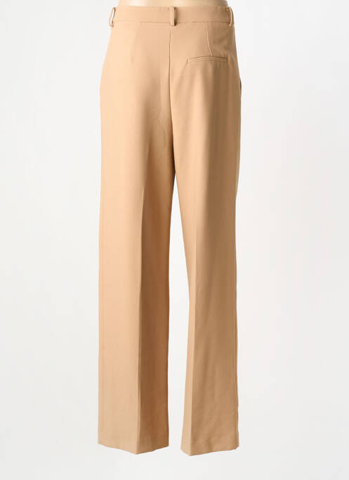 Pantalon larg închidere cu fermoar sub clapetă cu cârlig mărime normală maro ESCANDELLE femme