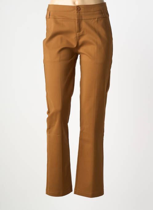 Pantalon drept elasticitate mărime normală maro CHIC & JEUNE femme