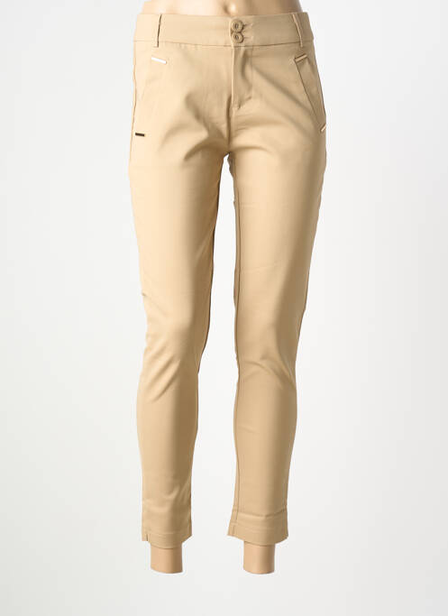 Pantalon slim țesătură poplin mărime normală bej CHIC & JEUNE femme
