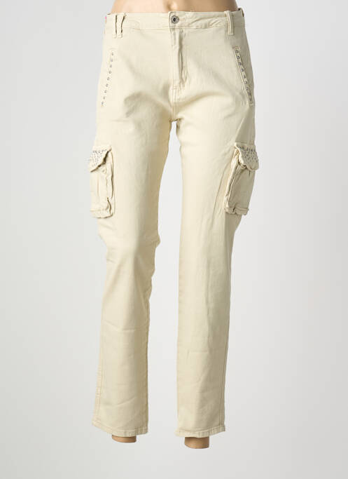 Pantalon slim elasticitate mărime normală bej PLACE DU JOUR femme