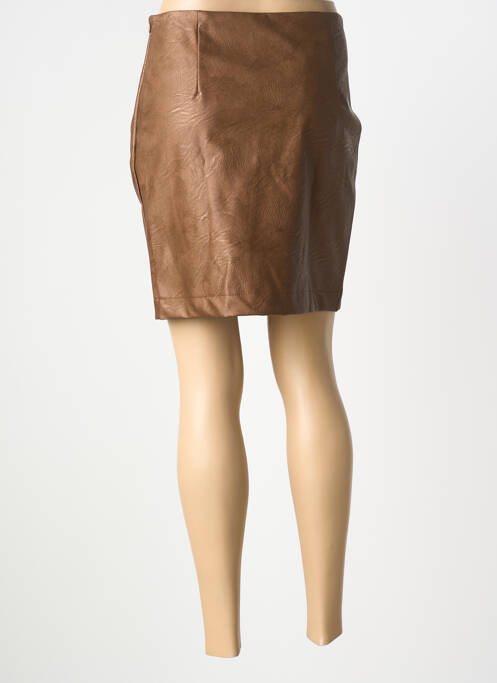 Fustă scurtă închidere cu fermoar lateral maro CHARMING GIRL femme
