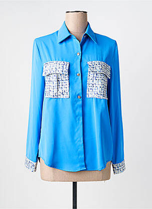 Cămașă croială fluidă mâneci lungi albastru UNIKA femme