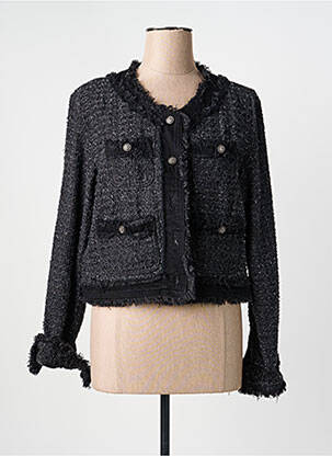 Jachete casual guler rotund negru PLACE DU JOUR femeie