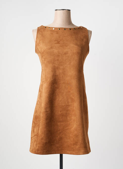 Rochie scurtă fără mâneci fără mâneci maro CHARMING GIRL femme