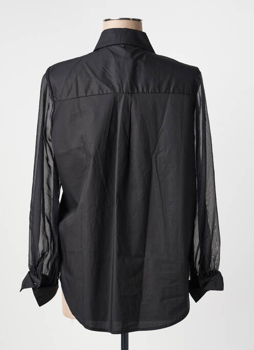 Cămașă croială dreaptă mâneci lungi negru LARA femme