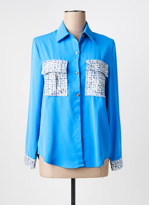 Cămașă croială fluidă mâneci lungi albastru UNIKA femme