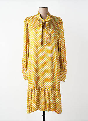 Rochie midi croială fluidă mâneci lungi galben TARA JARMON femeie