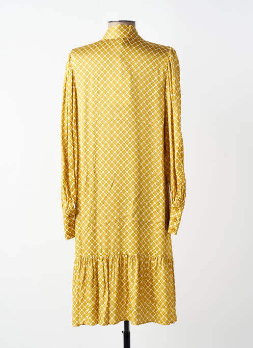 Rochie midi imprimeu fantezie mâneci lungi galben TARA JARMON femme