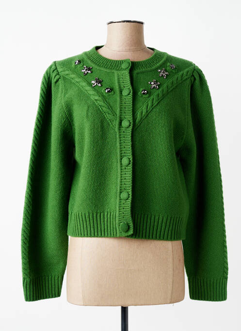 Vestă cu mâneci lungi elasticitate verde TARA JARMON femme