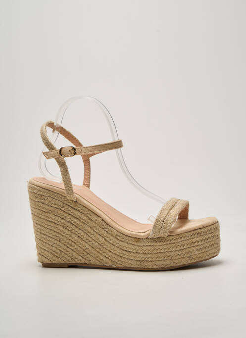 Espadrile închidere cu buclă(e) toc înalt de 10cm și mai mult bej DAY-VINE femme