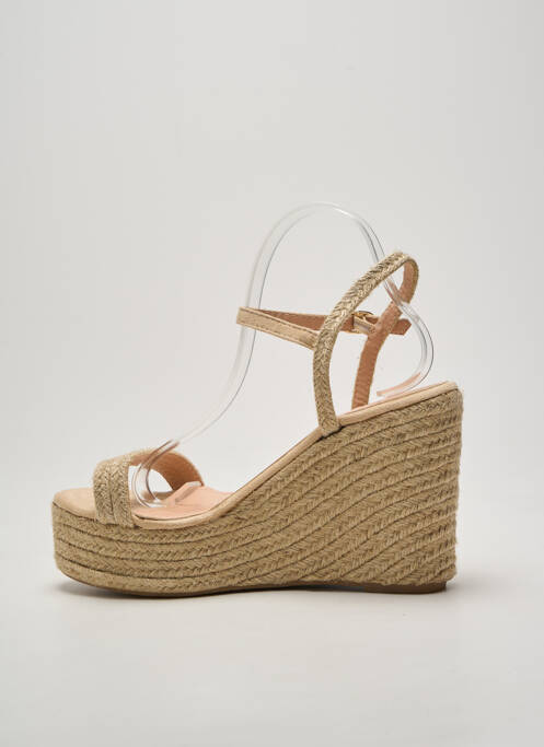 Espadrile închidere cu buclă(e) toc înalt de 10cm și mai mult bej DAY-VINE femme