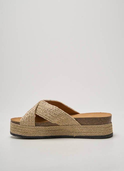 Mulete/saboți țesătură satinată toc de 4 la 6 cm auriu DAY-VINE femme