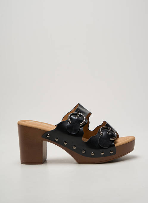 Mulete/saboți închidere cu buclă(e) toc de 7 la 9 cm negru SOON HER femme