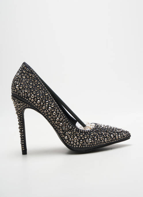 Pantofi cu toc țesătură satinată toc înalt de 10cm și mai mult negru MOOW femme