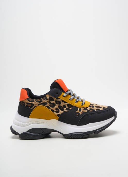 Adidași vârf rotund toc de 4 la 6 cm galben IDEAL SHOES femme