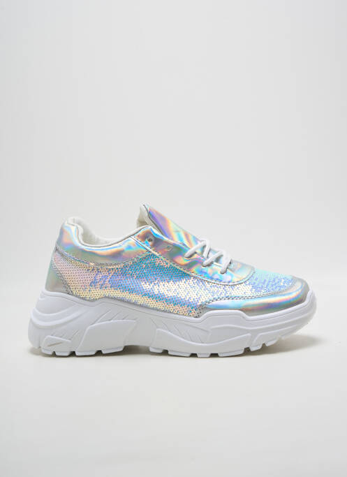 Adidași țesătură satinată toc de 4 la 6 cm argintiu MARQUIIZ femme