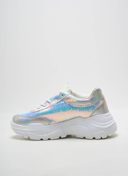 Adidași țesătură satinată toc de 4 la 6 cm argintiu MARQUIIZ femme
