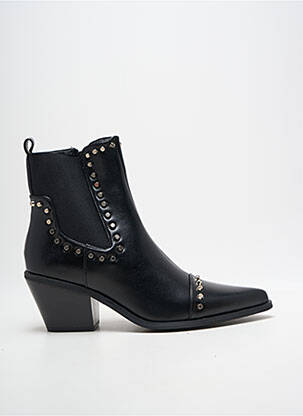 Botine/ghete material neted toc de 7 la 9 cm negru POTI PATI femeie