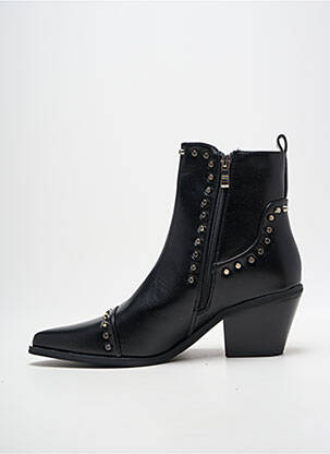 Botine/ghete material neted toc de 7 la 9 cm negru POTI PATI femeie