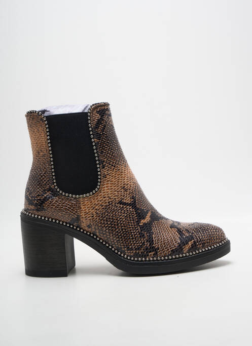Botine/ghete vârf ascuțit toc de 4 la 6 cm maro POTI PATI femme