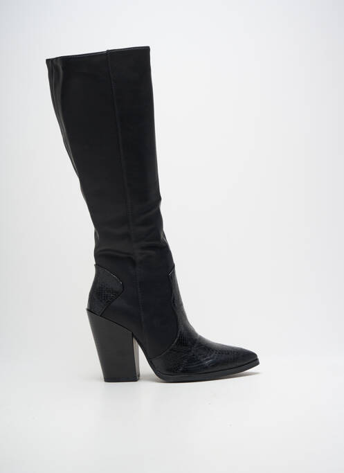 Cizme cubanez toc de 7 la 9 cm negru IDEAL SHOES femme