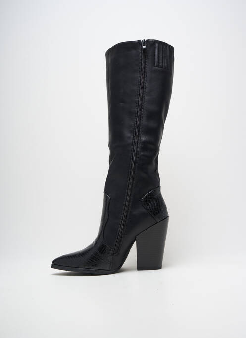 Cizme cubanez toc de 7 la 9 cm negru IDEAL SHOES femme