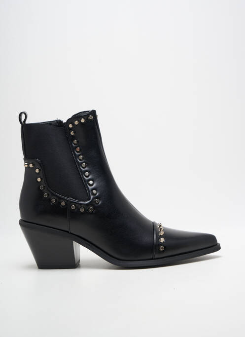 Botine/ghete material neted toc de 7 la 9 cm negru POTI PATI femme